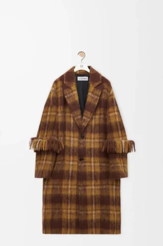 Abrigo de mezcla de mohair y lana Amarillo/Multicolor