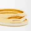 Anillo apilable en plata de ley y esmalte Oro/Marfil