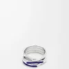 Anillo apilable en plata de ley y esmalte Plata/Azul