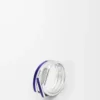 Anillo apilable en plata de ley y esmalte Plata/Azul