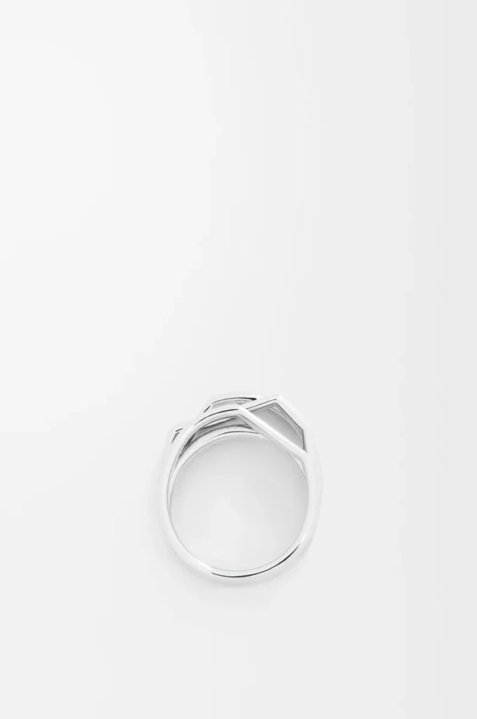 Anillo apilable en plata de ley y esmalte Plata/Azul