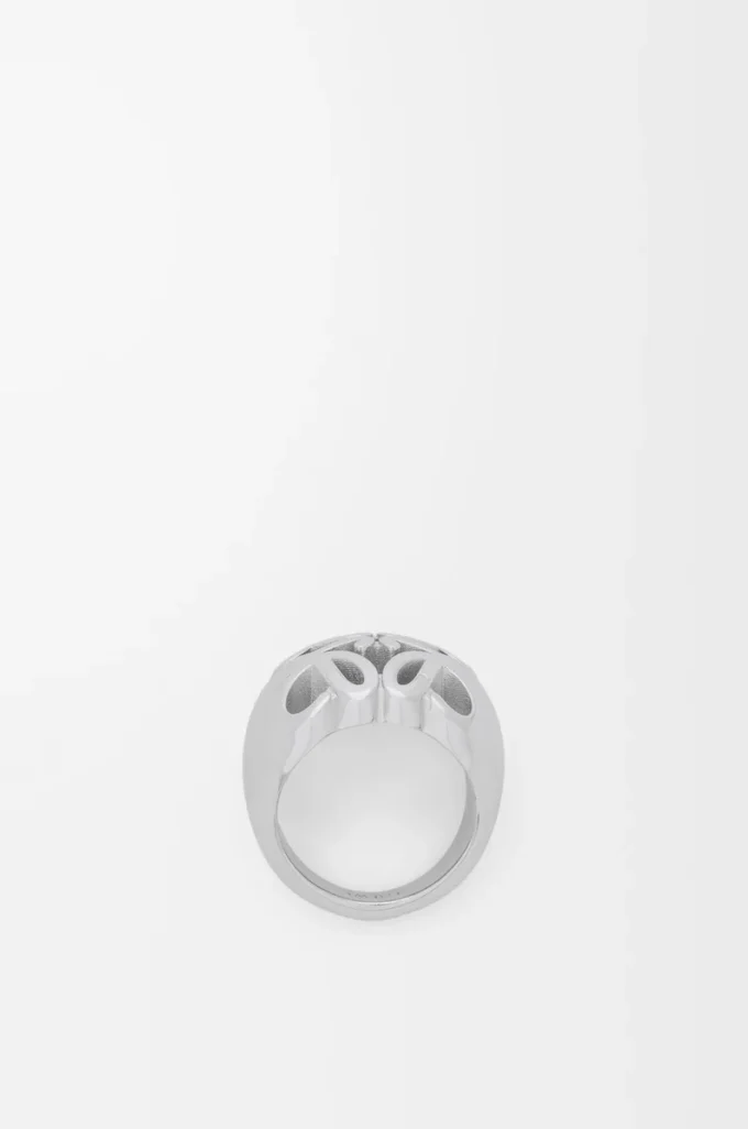 Anillo con sello Anagram Bombé en plata de ley Plata