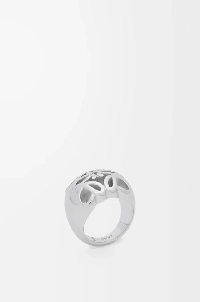 Anillo con sello Anagram Bombé en plata de ley Plata