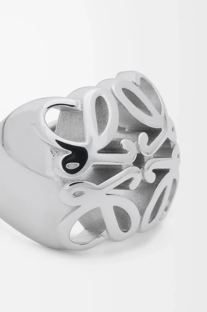Anillo con sello Anagram Bombé en plata de ley Plata