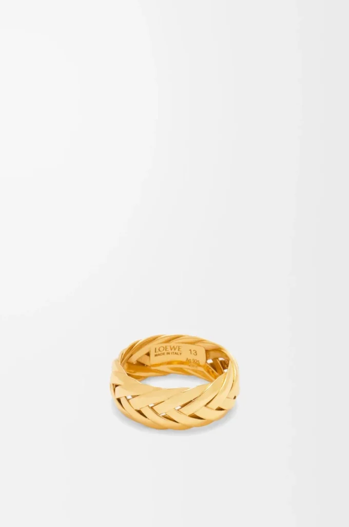 Anillo trenzado en plata de ley Oro
