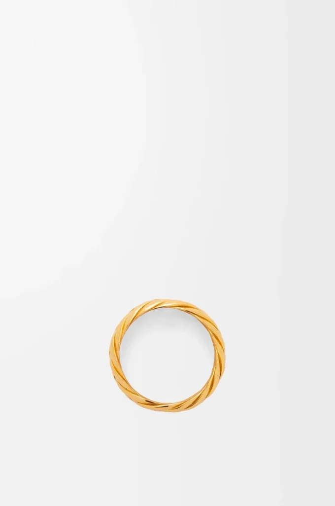 Anillo trenzado en plata de ley Oro