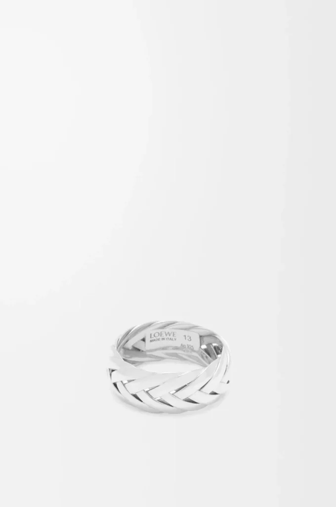 Anillo trenzado en plata de ley Plata