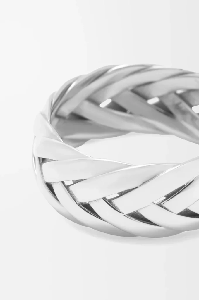 Anillo trenzado en plata de ley Plata
