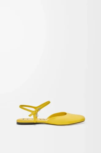 Bailarinas con correa ajustable en tobillo de piel de cordero Dandelion