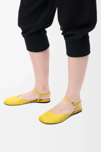 Bailarinas con correa ajustable en tobillo de piel de cordero Dandelion