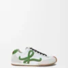 Ballet Runner 2.0 de nylon y piel de becerro Blanco/Verde hierba/Naranja oscuro