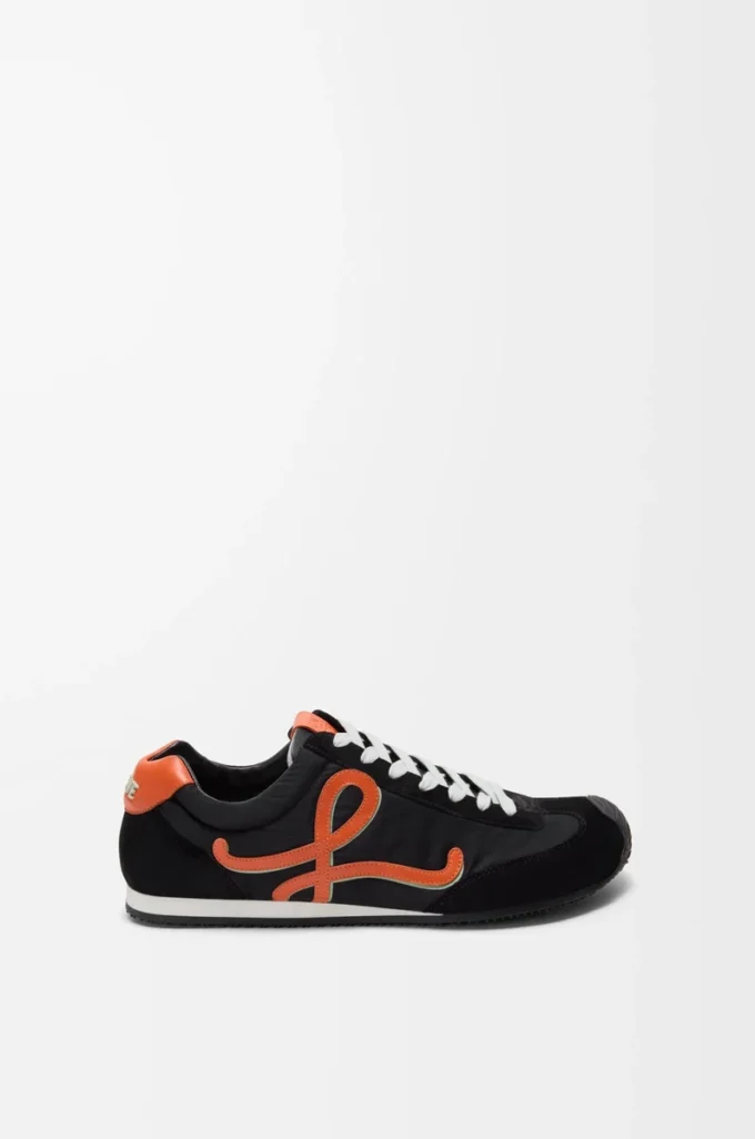 Ballet Runner 2.0 en nailon y piel de becerro Negro/Naranja/Verde pálido Ballet Runner 2.0 en nailon y piel de becerro Negro/Naranja/Verde pálido