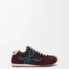 Ballet Runner 2.0 en nylon y piel de becerro Burdeos/Azul pato/Masa