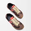 Ballet Runner 2.0 en nylon y piel de becerro Chocolate/Coral/Amarillo Ballet Runner 2.0 en nylon y piel de becerro Chocolate/Coral/Amarillo