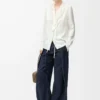 Blusa de seda blanca