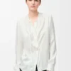 Blusa de seda blanca