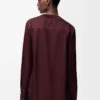 Blusa de seda burdeos