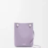Bolsa Pebble en piel de becerro lisa color malva sucio Bolsa Pebble en piel de becerro lisa color malva sucio