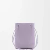 Bolsa Pebble en piel de becerro lisa color malva sucio Bolsa Pebble en piel de becerro lisa color malva sucio