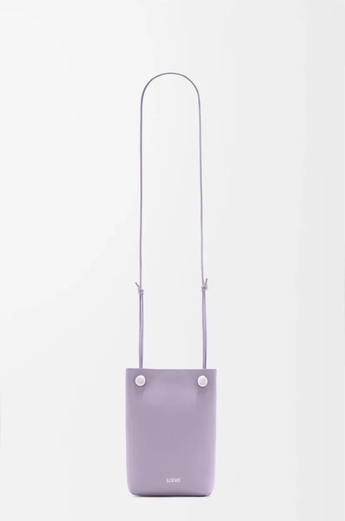 Bolsa Pebble en piel de becerro lisa color malva sucio Bolsa Pebble en piel de becerro lisa color malva sucio
