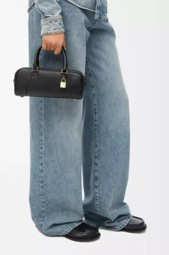 Bolso Amazona 23 recortado en piel de becerro napa Negro