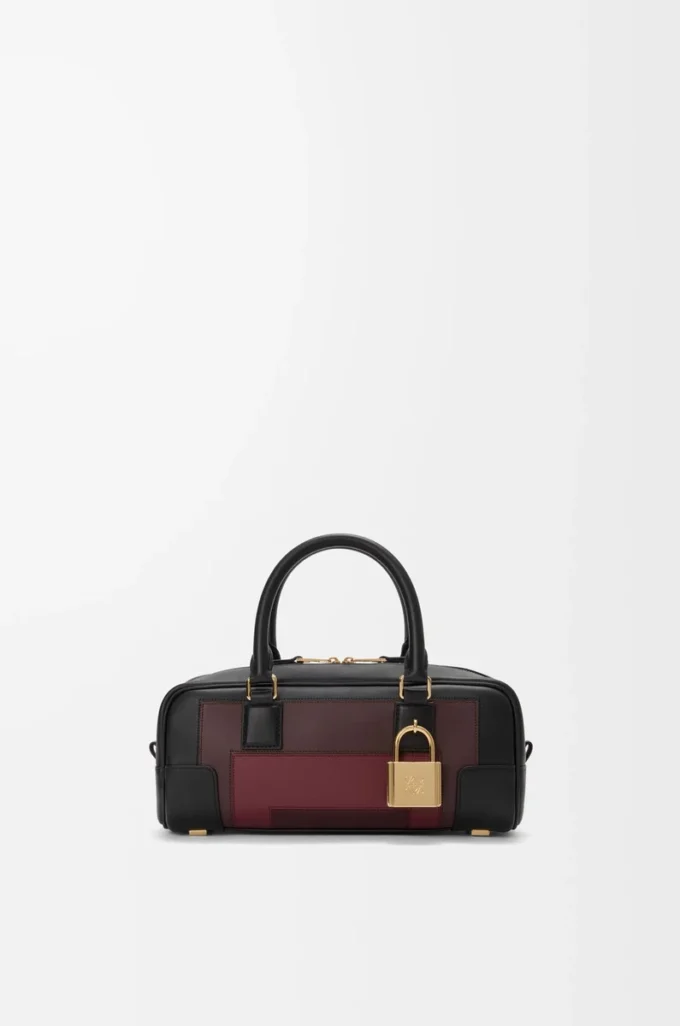 Bolso Amazona 23 recortado en piel de becerro napa negro/burdeos Bolso Amazona 23 recortado en piel de becerro napa negro/burdeos