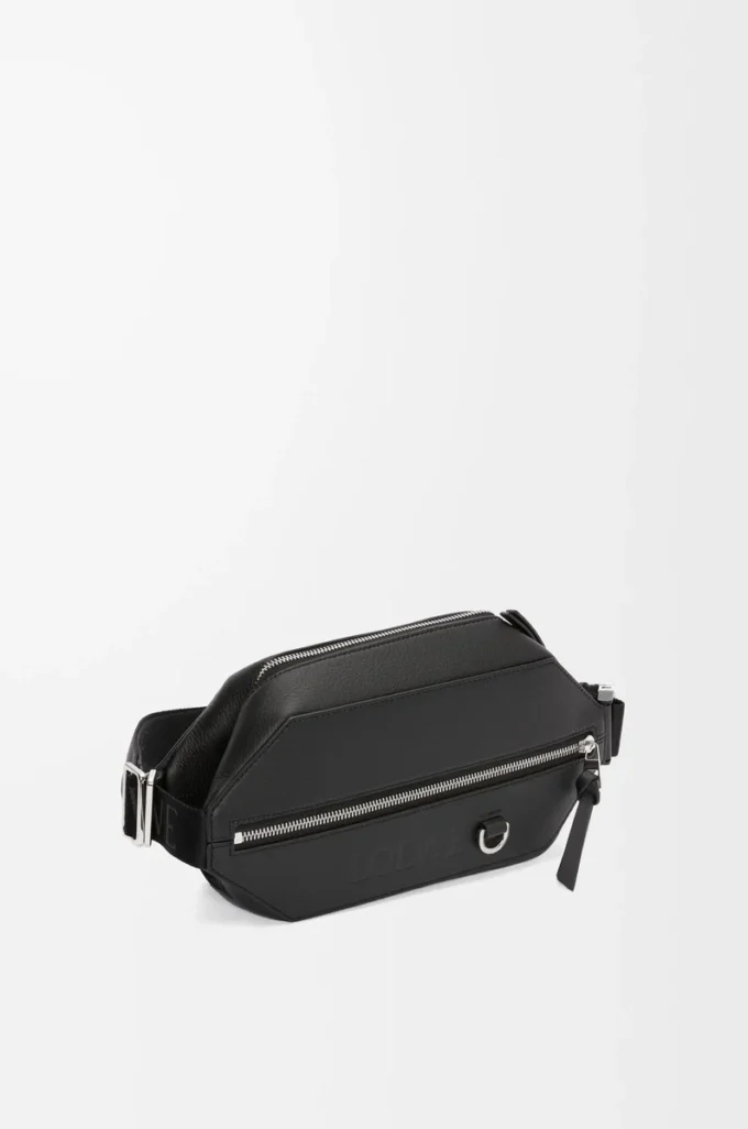 Bolso bandolera convertible en piel de becerro clásica Negro Bolso bandolera convertible en piel de becerro clásica Negro