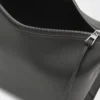Bolso bandolera Cubi pequeño en piel de becerro suave y flexible y jacquard gris oscuro Bolso bandolera Cubi pequeño en piel de becerro suave y flexible y jacquard gris oscuro