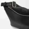 Bolso bandolera Cubi pequeño en piel de becerro suave y flexible y jacquard negro Bolso bandolera Cubi pequeño en piel de becerro suave y flexible y jacquard negro