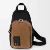 Bolso bandolera Flex en lona y ante Negro/Oro oscuro Bolso bandolera Flex en lona y ante Negro/Oro oscuro