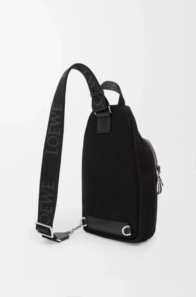 Bolso bandolera Flex en lona y ante Negro/Oro oscuro Bolso bandolera Flex en lona y ante Negro/Oro oscuro
