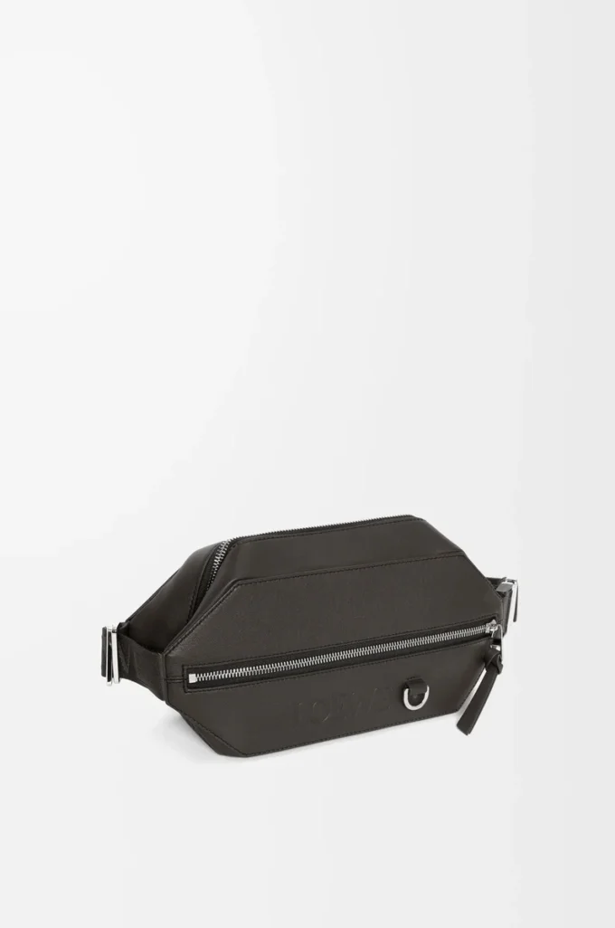 Bolso convertible en piel de becerro clásica Gris oscuro Bolso convertible en piel de becerro clásica Gris oscuro