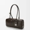 Bolso corto Panta Amazona 31 en piel de becerro brillante Vintage Brown Bolso corto Panta Amazona 31 en piel de becerro brillante Vintage Brown