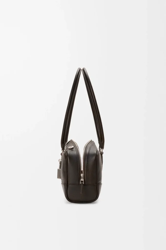 Bolso corto Panta Amazona 31 en piel de becerro brillante Vintage Brown Bolso corto Panta Amazona 31 en piel de becerro brillante Vintage Brown
