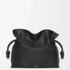 Bolso de mano Flamenco grande en piel de becerro napa Black Bolso de mano Flamenco grande en piel de becerro napa Black