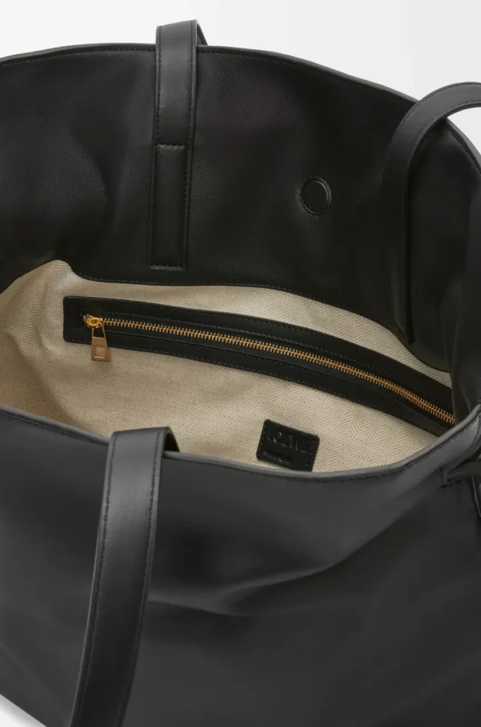 Bolso de mano Flamenco grande en piel de becerro napa Black Bolso de mano Flamenco grande en piel de becerro napa Black