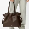 Bolso de mano Flamenco grande en piel de becerro napa Chocolate Bolso de mano Flamenco grande en piel de becerro napa Chocolate