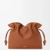 Bolso de mano Flamenco grande en piel de becerro napa Squirrel Bolso de mano Flamenco grande en piel de becerro napa Squirrel
