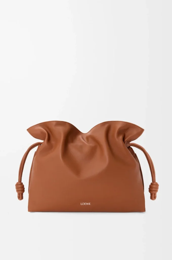 Bolso de mano Flamenco grande en piel de becerro napa Squirrel Bolso de mano Flamenco grande en piel de becerro napa Squirrel