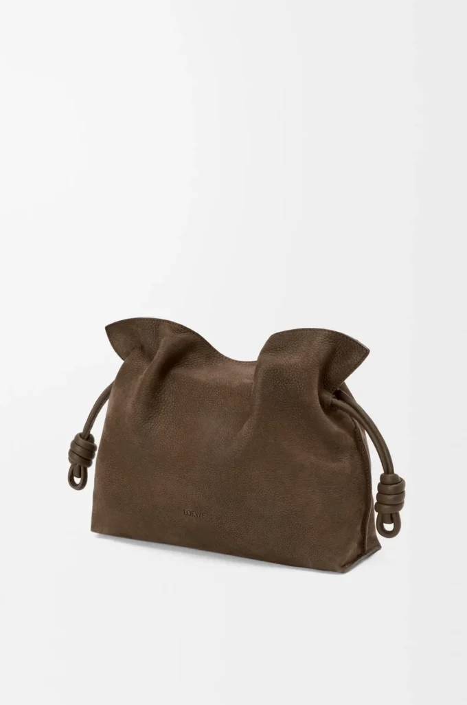 Bolso de mano Flamenco mediano en nubuck granulado Tundra