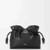 Bolso de mano Flamenco mediano Panta en piel de becerro brillante Negro Bolso de mano Flamenco mediano Panta en piel de becerro brillante Negro