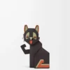 Bolso de mano Futurist Cat en piel de becerro clásica Dark Taupe Bolso de mano Futurist Cat en piel de becerro clásica Dark Taupe