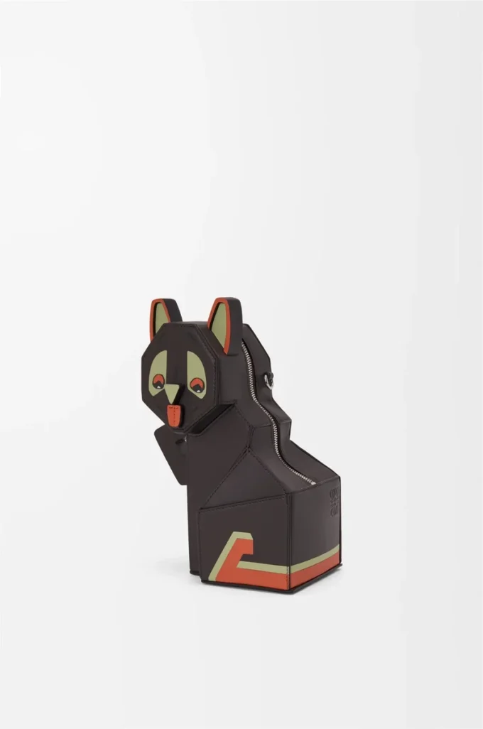 Bolso de mano Futurist Cat en piel de becerro clásica Dark Taupe Bolso de mano Futurist Cat en piel de becerro clásica Dark Taupe