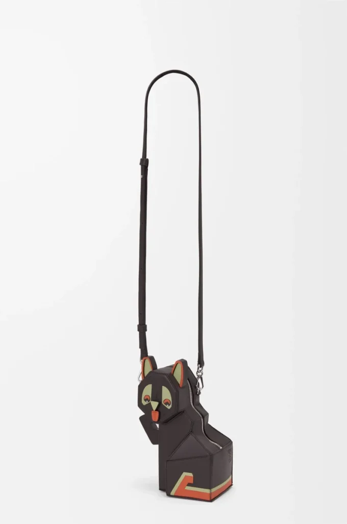 Bolso de mano Futurist Cat en piel de becerro clásica Dark Taupe Bolso de mano Futurist Cat en piel de becerro clásica Dark Taupe