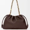 Bolso Flamenco grande en suave piel de cordero napa Marrón oscuro Bolso Flamenco grande en suave piel de cordero napa Marrón oscuro