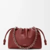 Bolso Flamenco mediano en piel de becerro de grano fino Caoba Bolso Flamenco mediano en piel de becerro de grano fino Caoba