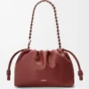 Bolso Flamenco mediano en piel de becerro de grano fino Caoba Bolso Flamenco mediano en piel de becerro de grano fino Caoba