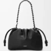 Bolso Flamenco mediano en piel de becerro de grano fino Negro Bolso Flamenco mediano en piel de becerro de grano fino Negro