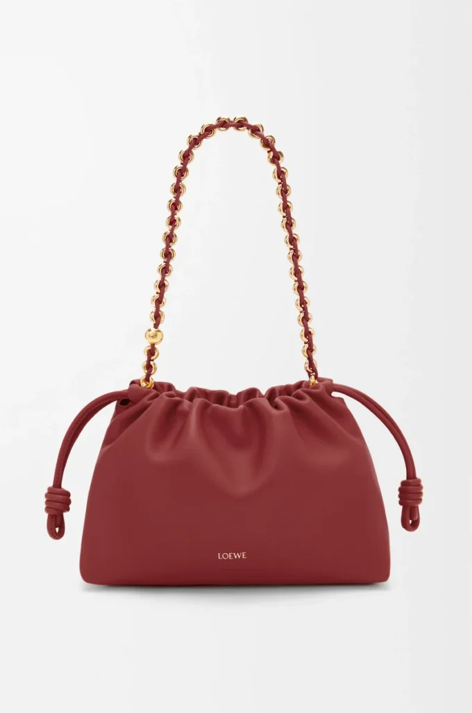 Bolso Flamenco mediano en piel de cordero napa suave Burnt Red Bolso Flamenco mediano en piel de cordero napa suave Burnt Red
