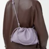 Bolso Flamenco mediano en piel de cordero napa suave Malva sucia Bolso Flamenco mediano en piel de cordero napa suave Malva sucia